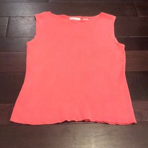 Coral Cotton Sleeveless Shirt